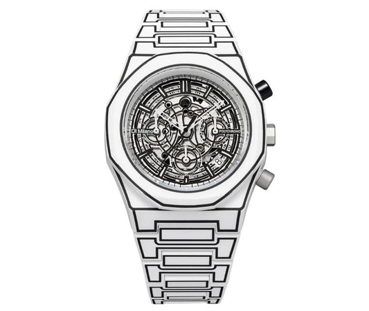 White Sketch Polychrono Mens Watch  Size 40.5mm