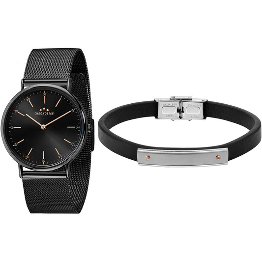 Preppy Gents Watch+Bracelet Set Size 40mm