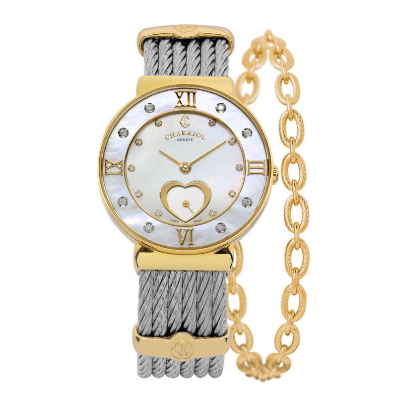 St. Tropez Heart Ladies Diamond Watch Size 30mm